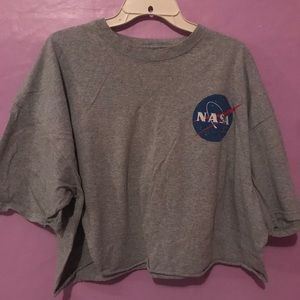 Vintage cropped over size NASA shirt